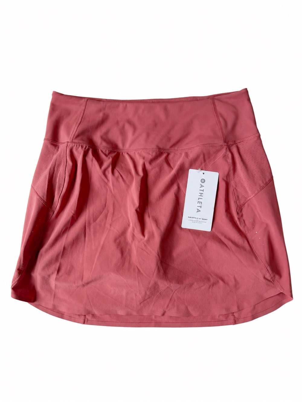 NWT Athleta Woman Rose Pink Run With It 16” Skort Skirt MEDIUM Athleisure Preppy